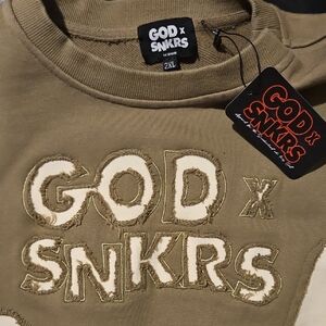 Distressed Khaki Crewneck Sweatshirt